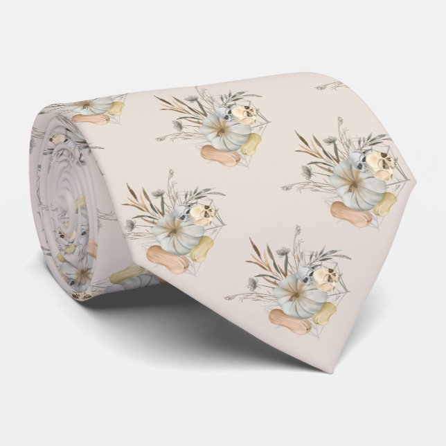 Pumpkins Skulls und Squash-Erntedank Krawatte (Gerollt)