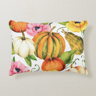 Pumpkins Sonnenblumen: Design des Aquarellmusters Dekokissen