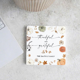 Pumpkins Thanksgiving Dinner Square Paper Coaster Rechteckiger Pappuntersetzer