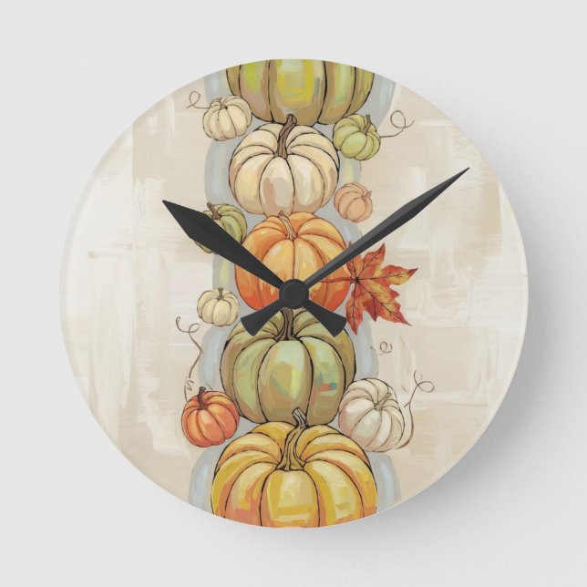 Pumpkins Throw Kissen Runde Wanduhr (Vorderseite)
