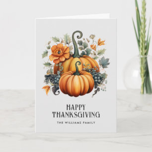 Pumpkins Trauben Blume Foto Glücklich Erntedankfes Karte