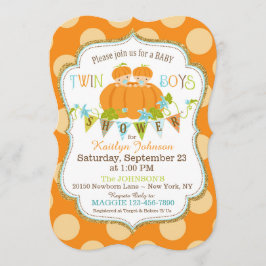 Pumpkins Twin Boys Fall Baby Einladungen