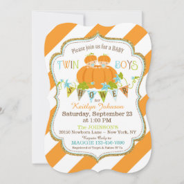 Pumpkins Twin Boys Fall Baby Einladungen