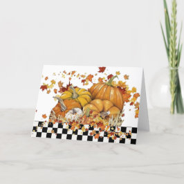 Pumpkins und Blätter Feiertagskarte