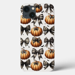 Pumpkins und Bows iPhone Case- Halloween Fall Gray Case-Mate iPhone Hülle