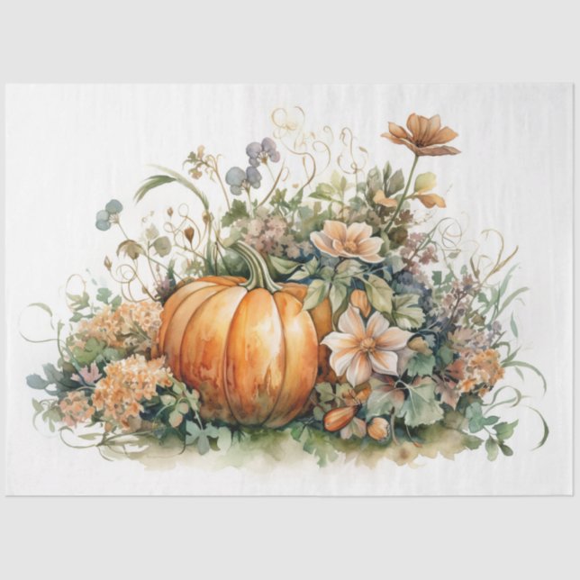 Pumpkins und Florals 3 Dekoupage Paper Seidenpapier (Vorderseite)