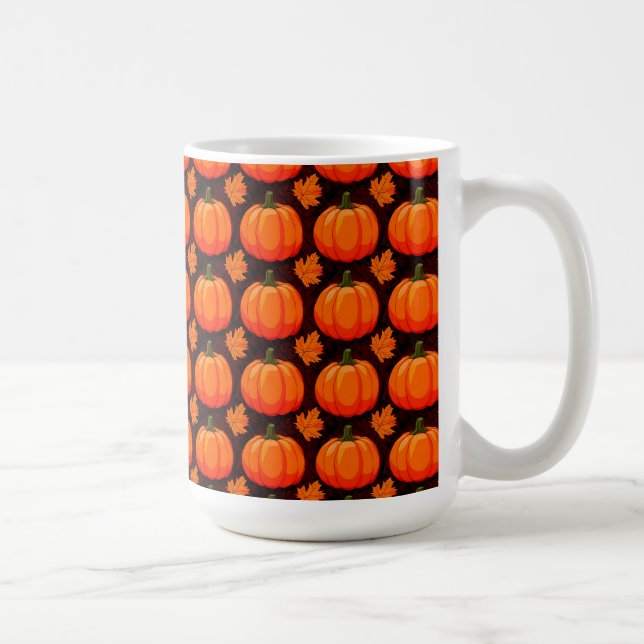 Pumpkins und Herbstleaves Kaffeetasse (Rechts)