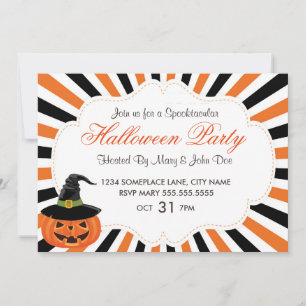 Pumpkins und Hexenhut-Halloween-Party laden Einladung