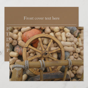 Pumpkins und Räder des ländlichen Holzkarren Einladung