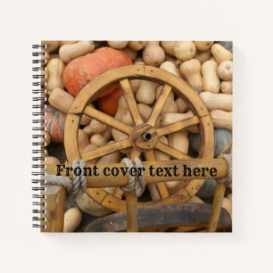 Pumpkins und Räder des ländlichen Holzkarren Notizbuch