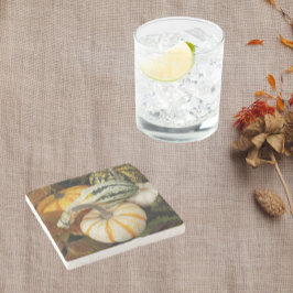 Pumpkins und Squash Still Life Foto Steinuntersetzer