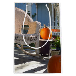 Pumpkins und Wicker Rocker - Martha's Vineyard Mittlere Geschenktüte