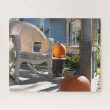 Pumpkins und Wicker Rocker - Martha's Vineyard