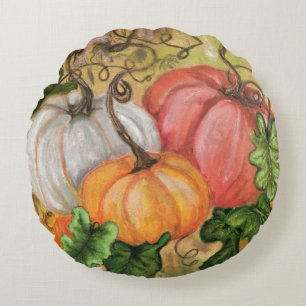 Pumpkins - Wasserfarbe Rundes Kissen