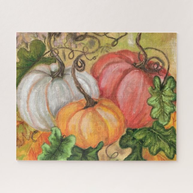Pumpkins - Wasserfarben Kunst Puzzle (Horizontal)