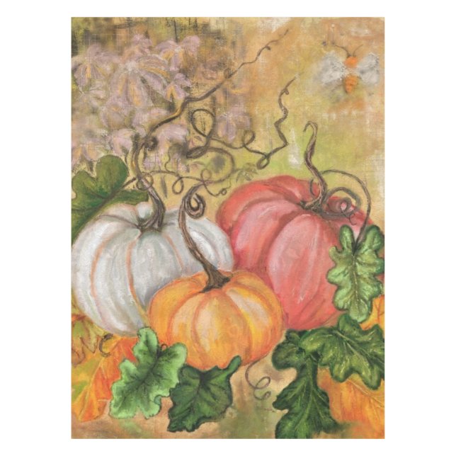 Pumpkins - Wasserfarben Kunst Tischdecke (Vorderseite)