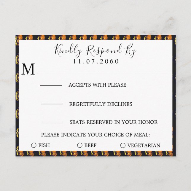 Pumpkins Wedding RSVP Card Einladungspostkarte (Vorderseite)