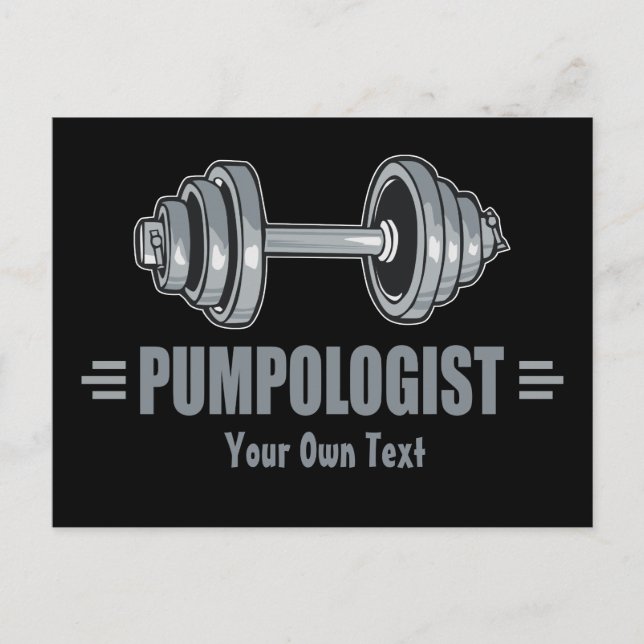 Pumpologin Pumping Eisen Weightlift Postkarte (Vorderseite)