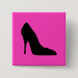 Pumps aus Schwarz und Rosa Button