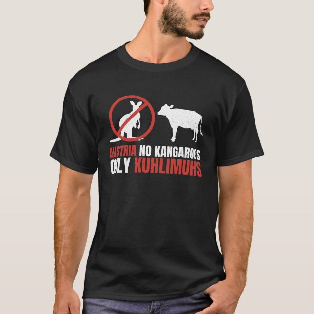 Pun Austria No Kangaroos Only Kuhlimuhs T-Shirt (Vorderseite)