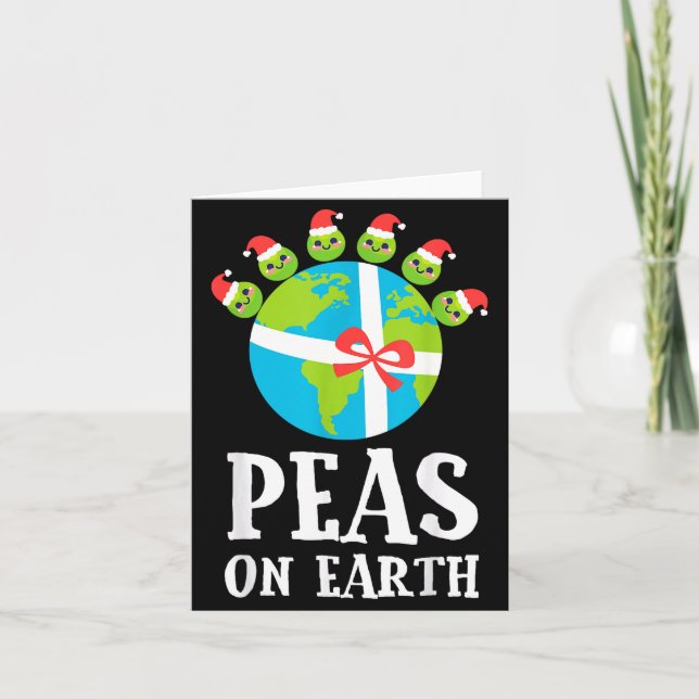 Pun Christmas Sayings Peas On Earth Funny Xmas Gif Karte (Vorderseite)