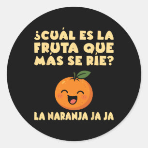 Pun Frucht Witz Lustig Maestra Schule Spanischlehr Runder Aufkleber