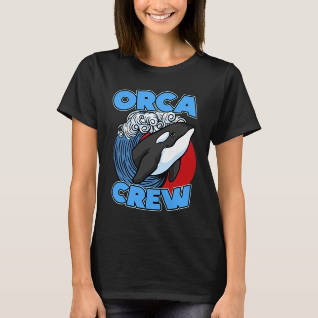 Pun Orca Whale Graphic Orca Crew T-Shirt (Vorderseite)