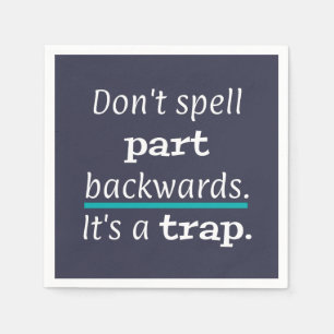 Pun Part back Funny Vater Joke English Teacher Serviette