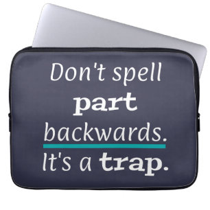 Pun Part Backwards Funny Vater Joke English Teache Laptopschutzhülle