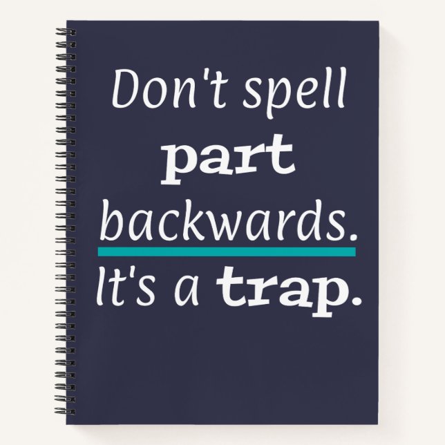 Pun Part Backwards Funny Vater Joke English Teache Notizbuch (Vorderseite)