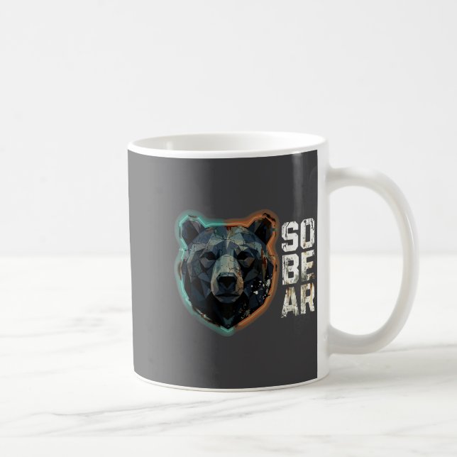 Pun Sober Bear SoBear Recovery Sobriety Joke Kaffeetasse (Rechts)