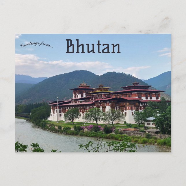 Punakha Dzong Bhutan Postkarte (Vorderseite)