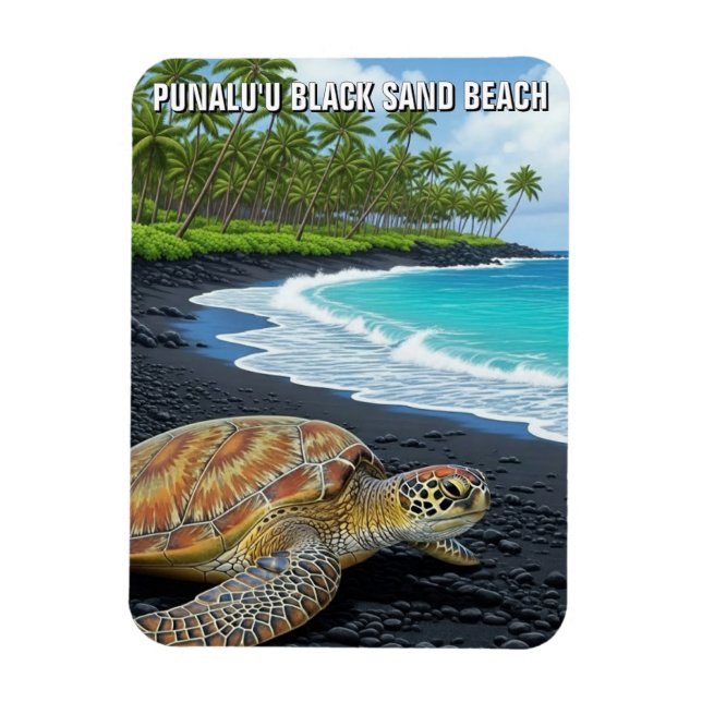 Punaluʻu Big Island Hawaii Reise Magnet (Vertikal)