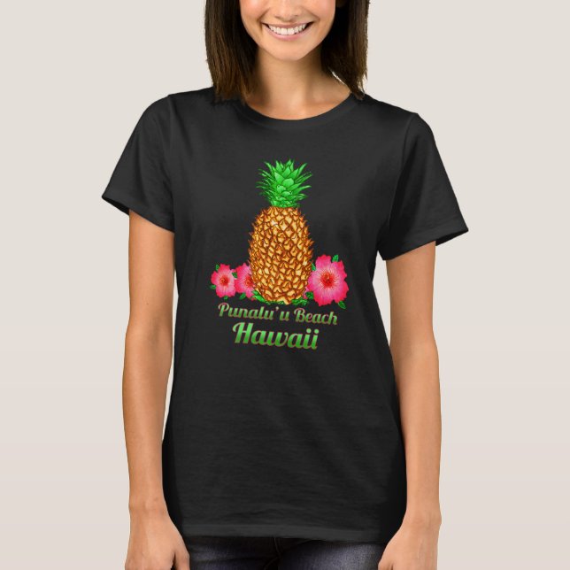 Punalu'u Beach Hawaii Ananas T-Shirt (Vorderseite)