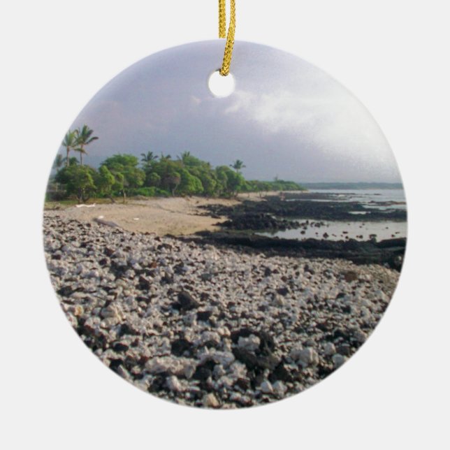 Punaluu Black Sand Beach Hawaii Große Insel Keramik Ornament (Vorne)