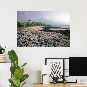 Punaluu Black Sand Beach Hawaii Große Insel Poster
