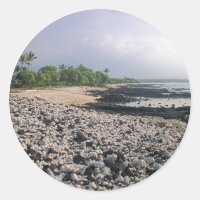 Punaluu Black Sand Beach Hawaii Große Insel Runder Aufkleber (Vorderseite)