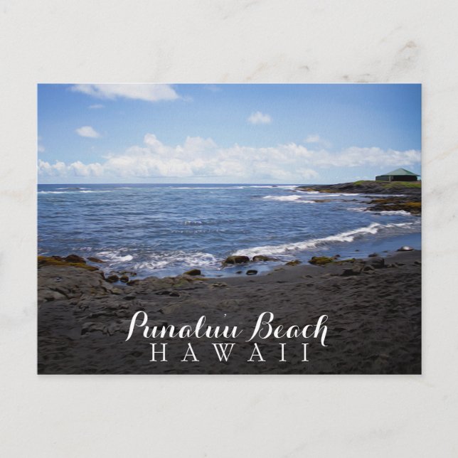 Punalu'u Black Sand Beach Hawaii Postkarte (Vorderseite)