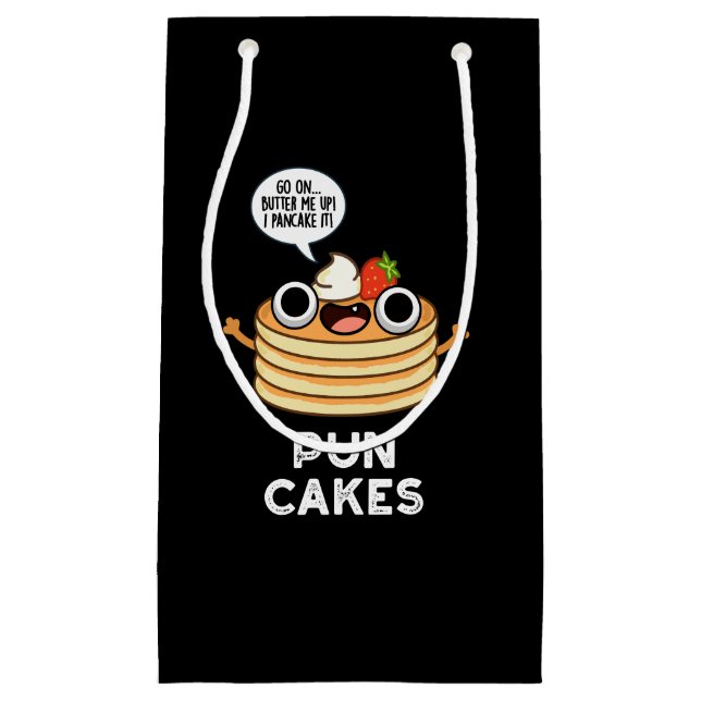 Puncakes Funny Pancake Pun Dark BG Kleine Geschenktüte (Vorderseite)