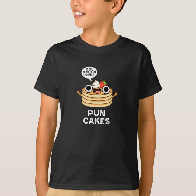 Puncakes Funny Pancake Pun Dark BG T-Shirt (Vorderseite)