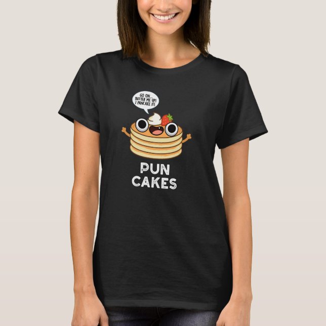 Puncakes Funny Pancake Pun Dark BG T-Shirt (Vorderseite)
