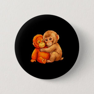 Punch-Affe süßes Baby lustiges Tier Button