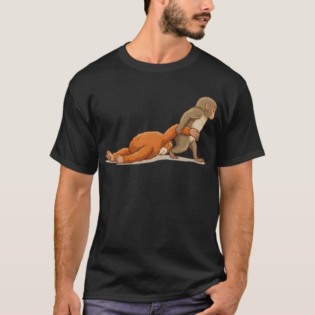 Punch Baby Monkey Plüschfreund Kunst T-Shirt (Vorderseite)