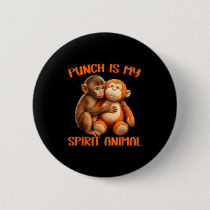 Punch ist spirituelles Tier süß Punch-Affe Meme Button