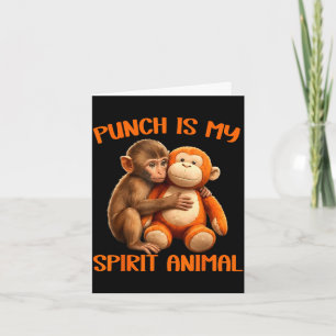Punch ist spirituelles Tier süß Punch-Affe-Meme Karte