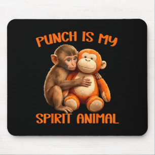 Punch ist spirituelles Tier süß Punch-Affe-Meme Mousepad