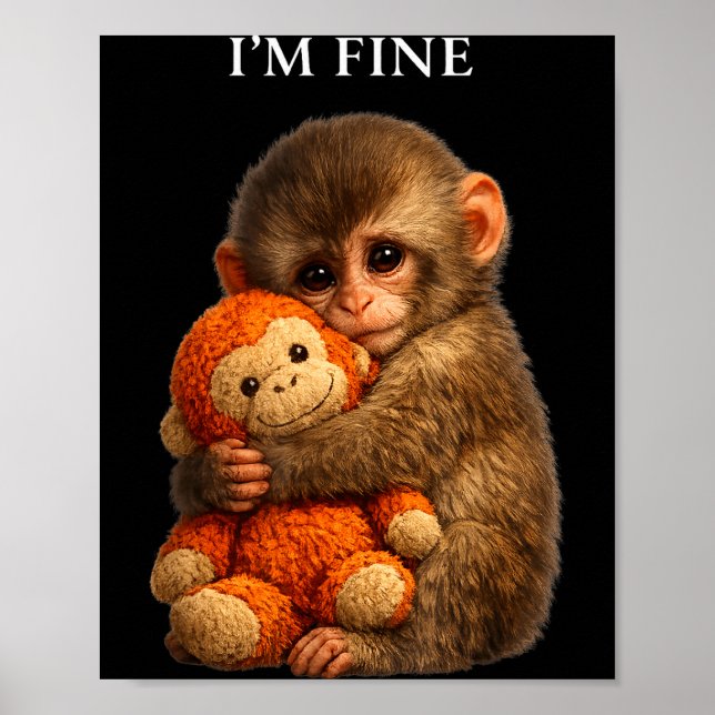 Punch monkey cute baby funny animal  poster (Vorne)