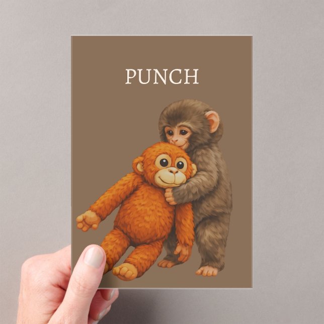 Punch Monkey Funny Notebook | Cute Cartoon Monkey Acryleinladungen (Insitu (Handheld))