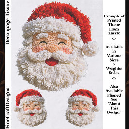 Punch Needle & Crochet Santa Faces ER6R Decoupage Seidenpapier