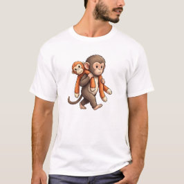 Punch The Baby Monkey Design T-Shirt